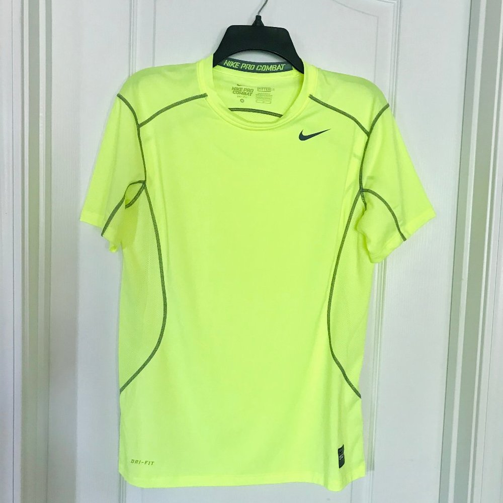 Nike Men's DriFit Running T-Shirt, M, Neon yellow